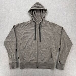 Icebreaker Merino Wool Full Zip Hoodie jacket Women Small Gray Athletic Outdoor